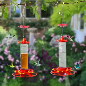 Hummingbird Feeders Outdoor Hanging Ant Moat Garden Yard Nectar Dispenser for Attracting Hummingbirds