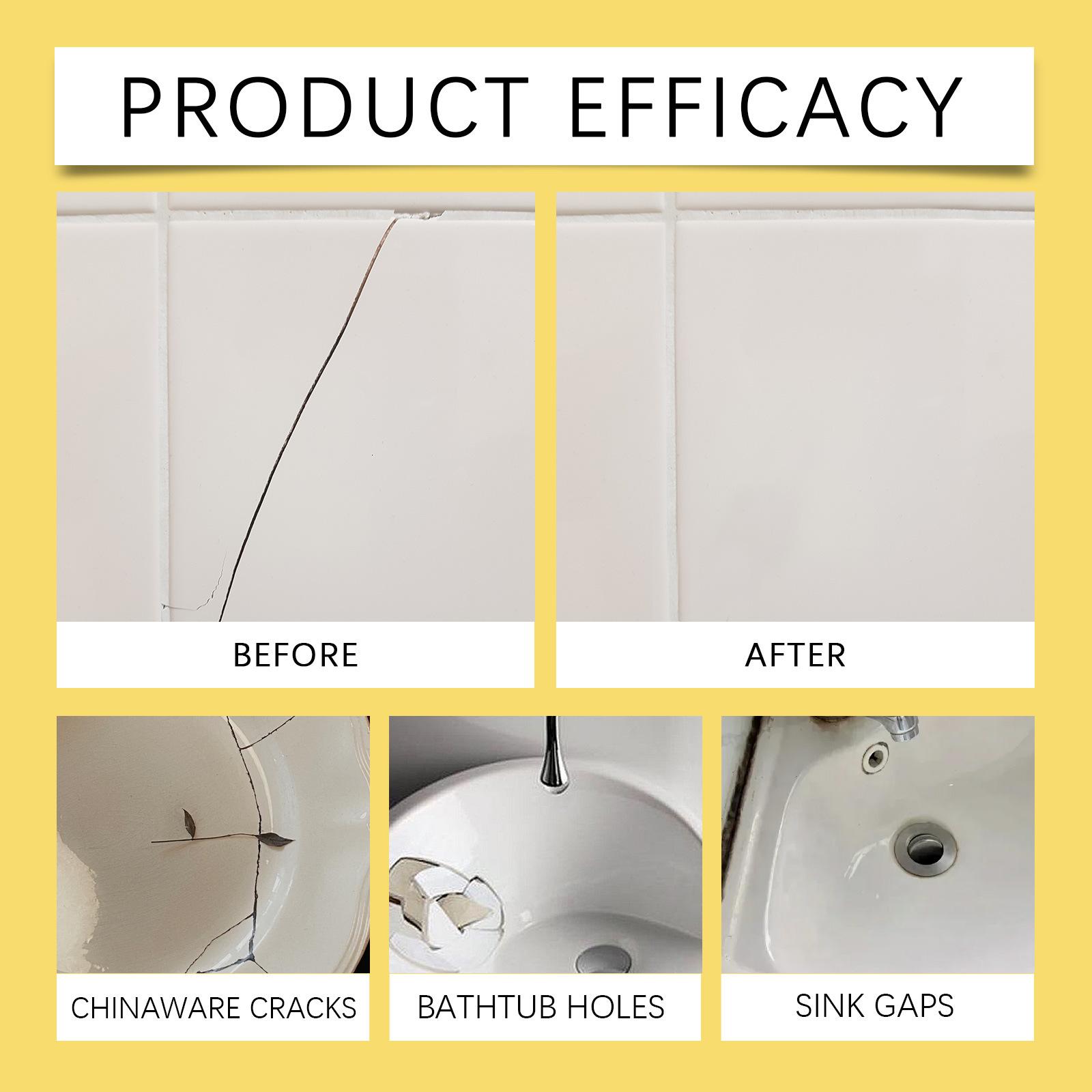 “JAKEHOE Tile Crack Repair Gel – Tile, Glazed Surface, Marble, Ceramic Hole & Crack Filler”