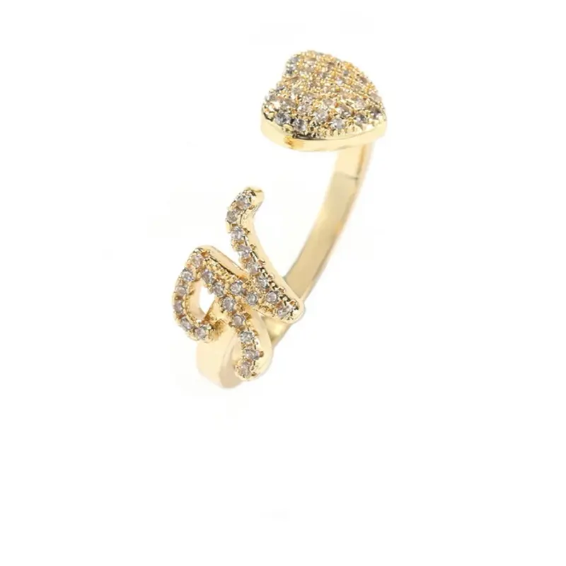 Initial heart ring