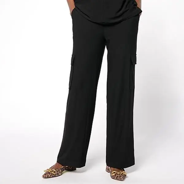 MarlaWynne WynneCollection Luxe Crepe Clean Cargo Straight Pant