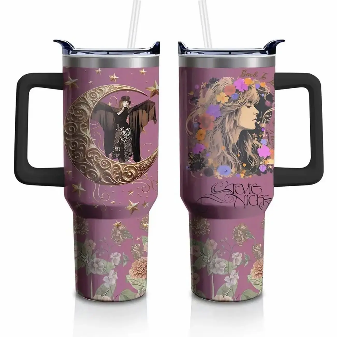 Rock Goddess Energy 20/30/40oz Tumbler – Stevie Nicks Inspired Stainless Steel Travel Mug for Wild Hearts, Double Wall Insulated Cup Gift
