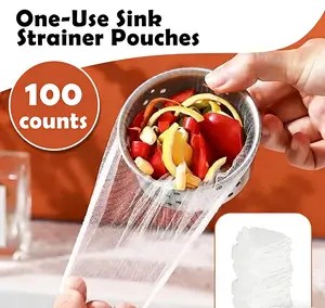 100 Counts Disposable Dishwashing Sink Drain fine mesh strainer Mesh Bag, has excellent stretchability for easy use Hands-Free Flat Floor Mop Bucket Set Suction Cup Sponge Holder for Kitchen Sink  semiannual  sale  2023  2025 install kit glove clip case w