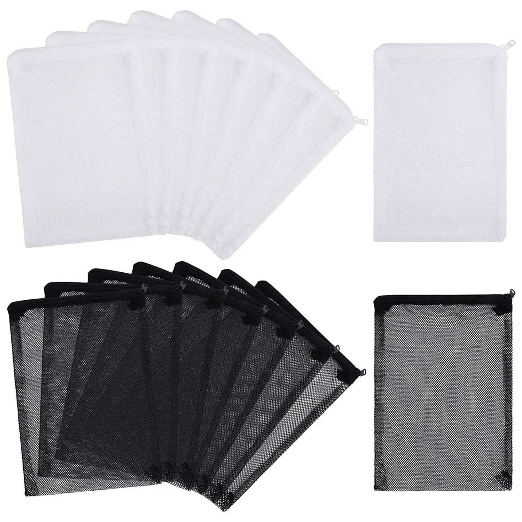 16 PCS Reusable Aquarium Nylon Mesh Media Filter Bags with Zipper, 8 x White Aquarium Filter Bag, Compatible with Particulate Carbon, Bio Balls for Pond Water Filtration Systems, Fish Tank, Reef Tank