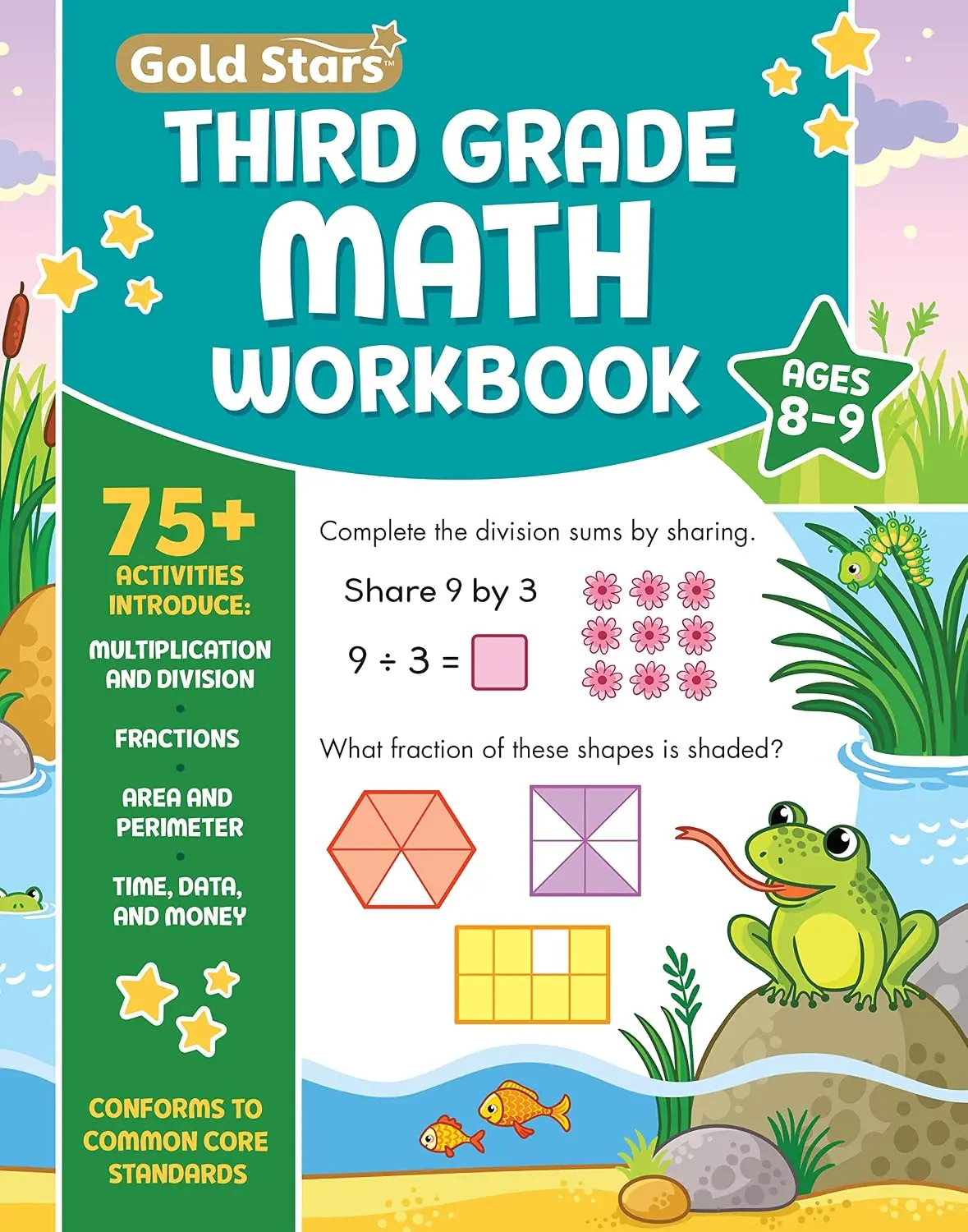 Third Grade Math Workbook Ages 8 to 9: 75+ Activities Multiplication & Division,Fractions, Area & Perimeter, Data, Math Facts, Word Problems, ... (Common Core)(English and Korean Edition)
