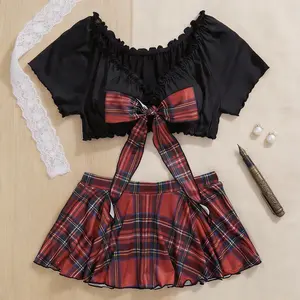 2 piece sets lingerie Sexy Nightwear Spaghetti Strap Nightgown Babydoll Chemise Women's  Y2K Grunge E-Girl Outfit Corset Tops Buckle Womenswear Minimalist Sleepwear SpringStatements Clothes
