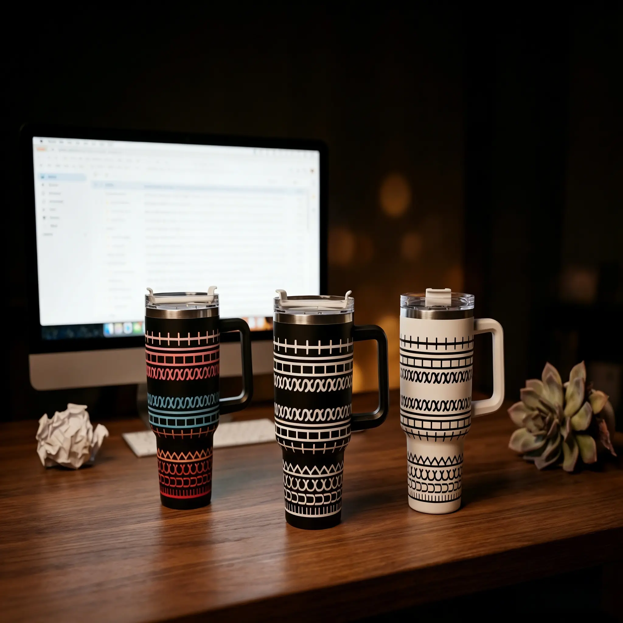 40oz Stainless Steel Insulated Flask with Lid and Cover - Portable Tumbler, Hidden "I'm Fine" Sarcastic Reusable Straw-Included Travel Mug, Coworker Birthday Gag Gift for Office Use