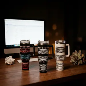 40oz Stainless Insulated Thermal Flask with Cover - Portable Outdoors Office Desk Accessory, Hidden "I'm Fine" Sarcastic Reusable Travel Mug, Coworker Birthday Gag Gift