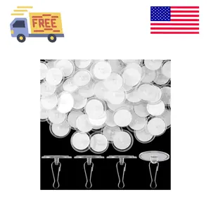 60 Pack Self-Adhesive Ceiling Hooks for Hanging,Damage-Free No-Drill Ceiling Discs, Removable Transparent Wall Hanger
