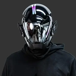 Cyberpunk Reflective Full-Face Helmet | Techwear Mask for Cosplay & Festivals