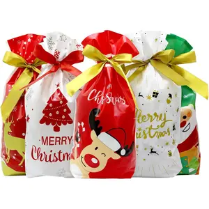 GP Life 50 count Christmas Drawstring  Bags Christmas Candy Bags  Bags for Christmas Party Favors