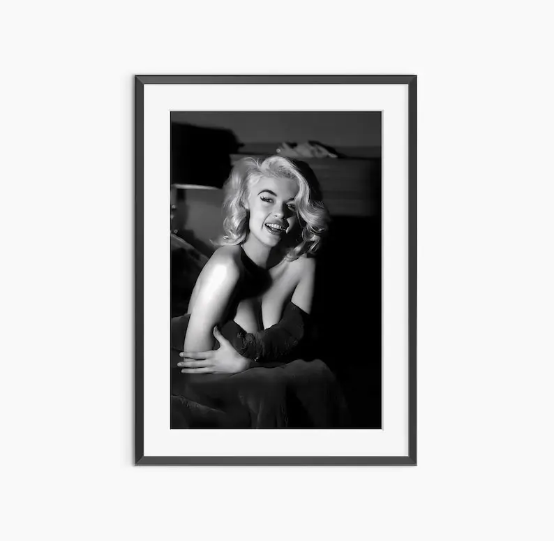 Jayne Mansfield, Photography Prints, Hollywood Star, Vintage Poster, Black and White Wall Art, Museum Quality Photography Poster