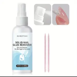 Haniyyah Solid Nail Glue Remover for Easy Removal - Nail Polish Remover - Nail Care with Two Free Cuticle Sticks Manicure