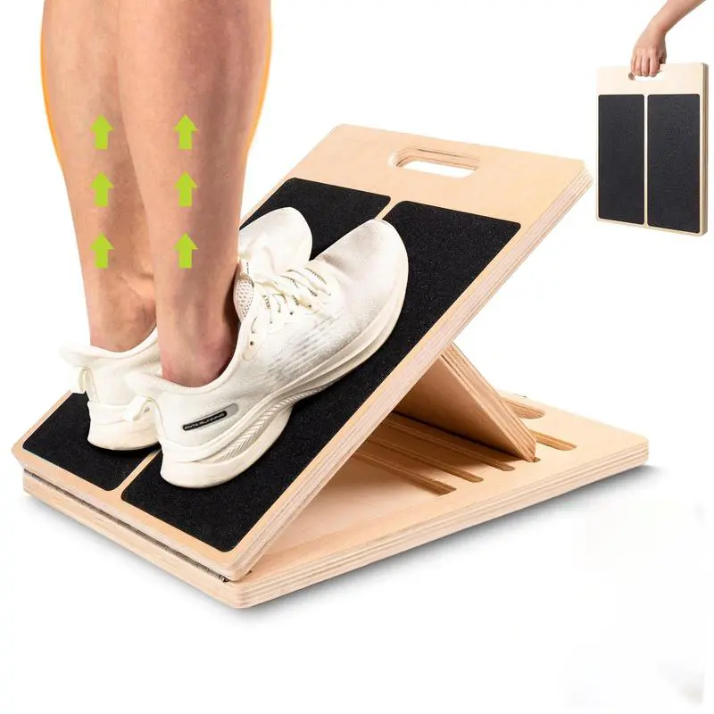 Slant Board for Calf Stretching, Adjustable Portable Wooden Incline Board for Calf Stretcher, 450 Lbs Weight Capacity Calf Stretch Wedge for Leg Exercise, Squat & Physical Therapy Pilates Shaping Machine summerwins
