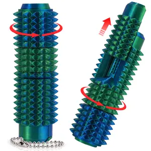Spiky Sensory Fidget Toy for ADHD,SH, Pain Stimulator with Clicker, Spinner, Slider, Roller, Spiky Grip, 5-In-1 Stress Relief, Portable Keychain,For Teens (9+)and Adults ,US CPC Approved
