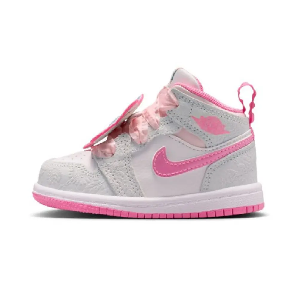 Toddler's Jordan 1 Mid SE "Spring Flowers" Vt Gr/Pk Gw-Pl Pk (II0590 001)