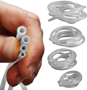 4 Sizes Assoreted  Line Hose Replacement Tubing for Two Stroke 2 Cycle Small Enginge Power Tools, Petrol Gas Pipe for Lawn Mower String Trimmer  Leaf Blower, Fit  Brands (Clear)