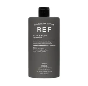 REF Stockholm Sweden Hair & Body Shampoo 285ml - Organic Cleanser with Almond Oil & Arnica Extract for Sensitive Skin