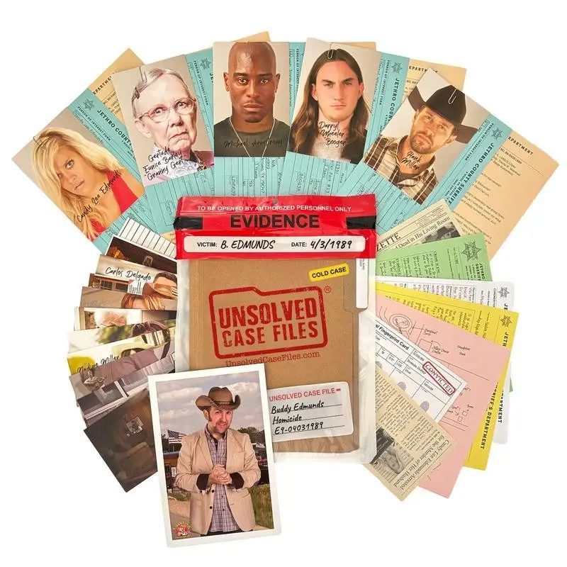 Buddy Edmonds Case Detective Game Unsolved Mystery Files, Cold Murder Suspense Game, Suitable for Ages 14+, Friends Party Halloween Christmas, Family Fun Game, Board Game