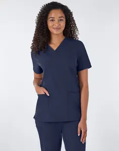 Hanes Comfort Fit Scrubs Women's Rib Back Scrub Top Intimates Comfortable Soft Stretch Fabric Breathable Hsb102