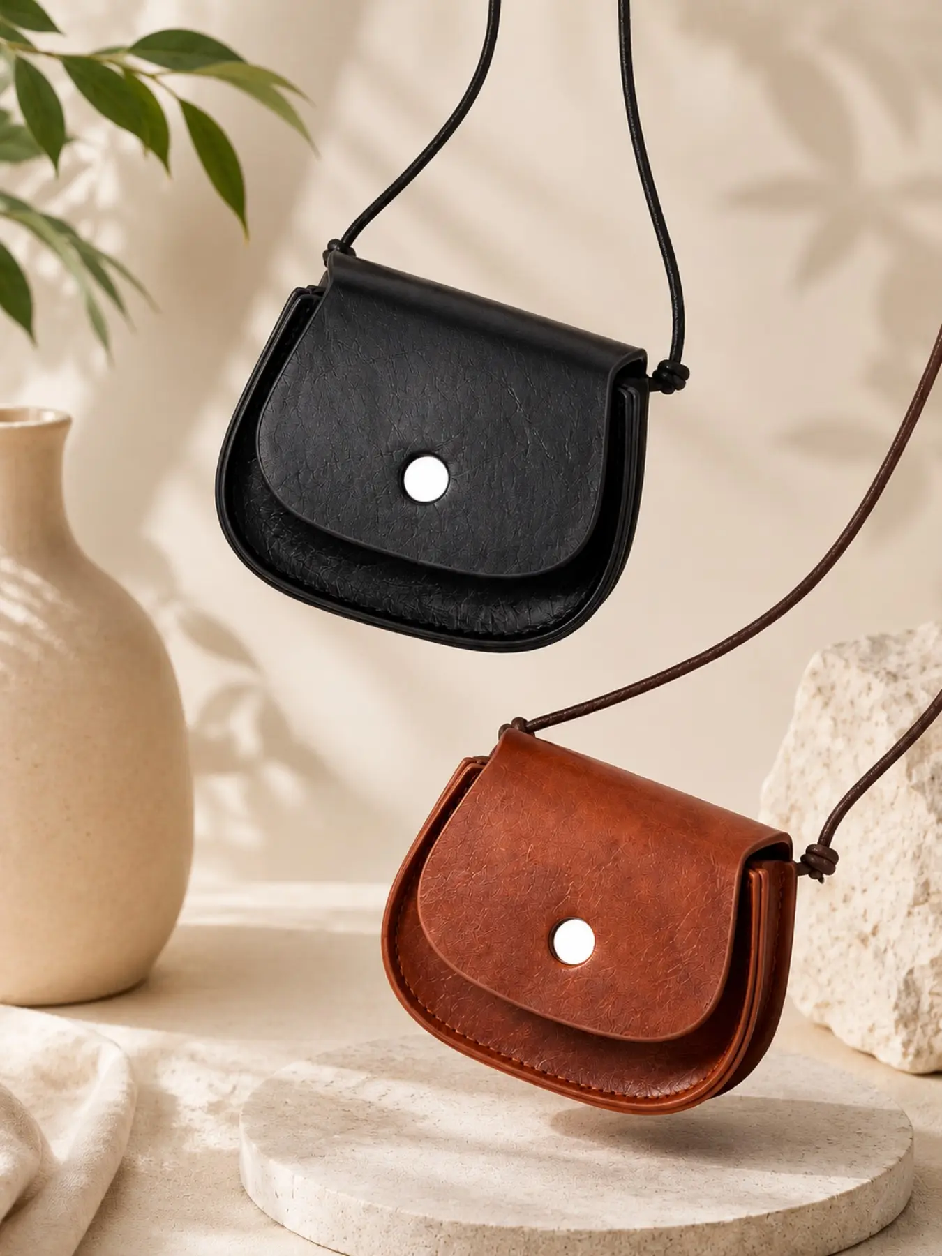 Vintage Mini Leather Crossbody Pouch – Compact Coin Purse , Card, and Key Holder, Stylish and Practical Accessory for Everyday Use, Chic Crossbody Purse