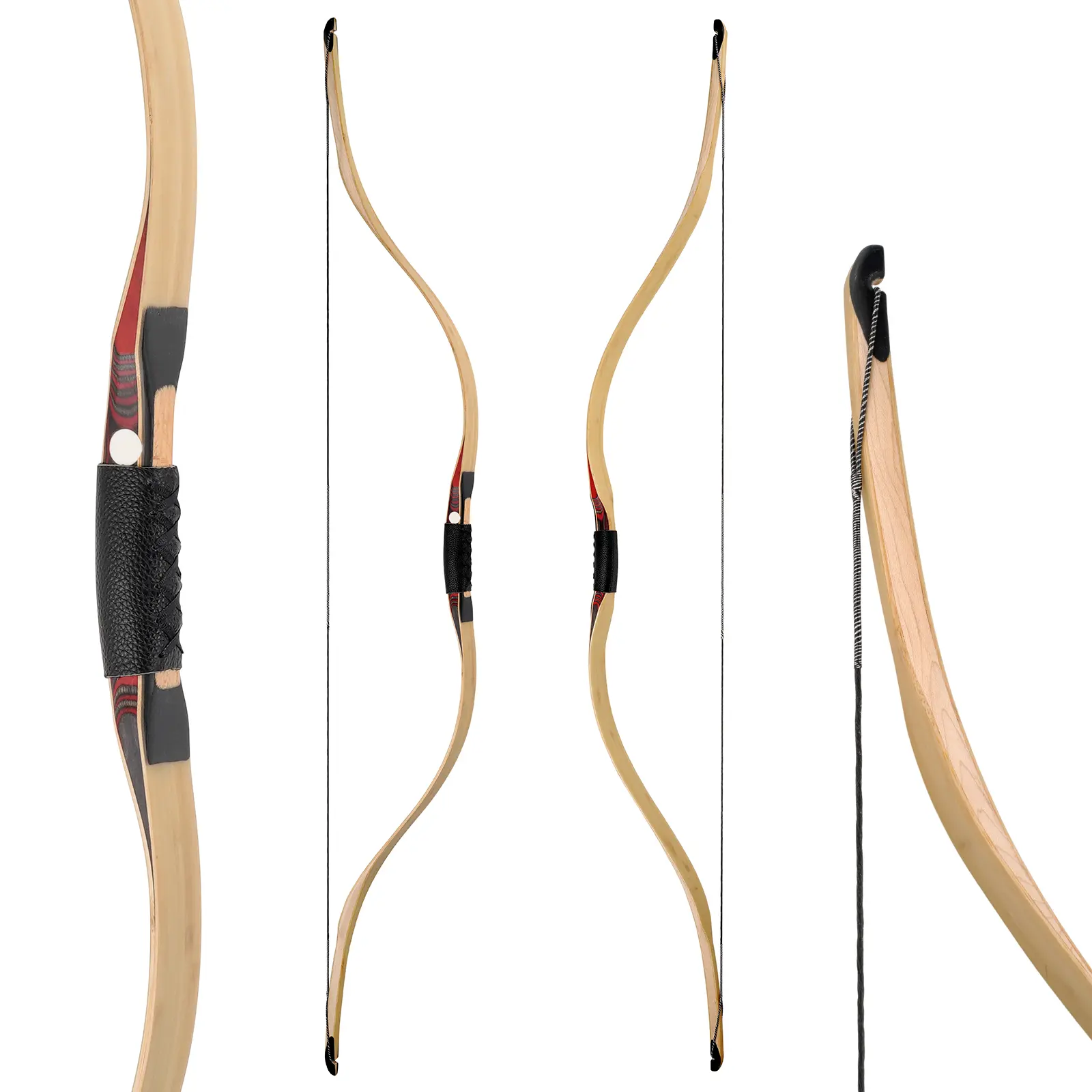 Deerseeker Archery 56" Traditional Longbow HanBow Horse Bow Handmade Long Bow Ambidextrous Horsebow for Horseback Shooting Hunting Target Shooting 20-55lbs