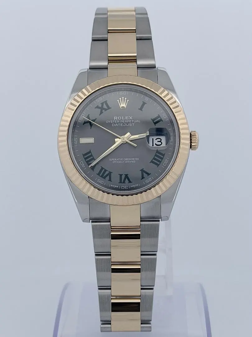 Rolex Datejust 41 Two-Tone 126333 Wimbledon Dial Fluted 41mm Automatic Steel & 18K Yellow Gold Oyster Bracelet Naked