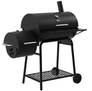 Royal Gourmet Offset Smoker 840 sq. in. 27.44-in W Black Barrel Charcoal Grill