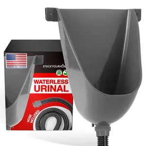 Stock Your Home Waterless Urinal for Men (Gray), Plastic Urinals for Men's Garage, Shed, or Backyard, Wall Mount Urine Diverter and Outdoor Camper Urinals, Portable Urinal for Men, Waterless Toilet
