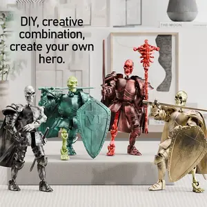 Medieval Skeleton Knight Doll, Armor Doll, Multi-Jointed Moveable, Articulated Figures, DIY Creative Combination Toy, Stress Relief, Boys' Play, Decoration, Gift