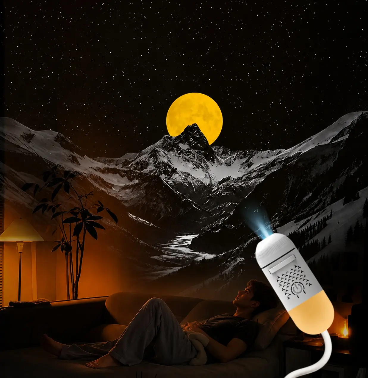 Upgraded 2-in-1 USB starry night light with night light, suitable for home settings, clear projection. USB Charging Lamp, USB‑C Rechargeable, LED, Outdoor Fun Compact Cable