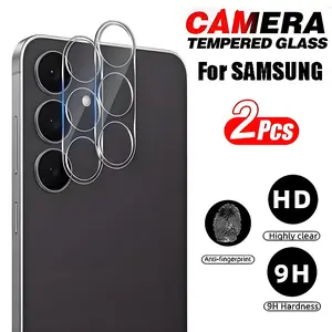 2-Pack Phone Lens Glass Protector Film 9h Protective Tempered Glass for Samsung Galaxy S25 Fe A17 A37 A57 A07 A56 A36 A26 A16 A35 A55 S21fe S24 Fe Rear Camera Accessories Protection