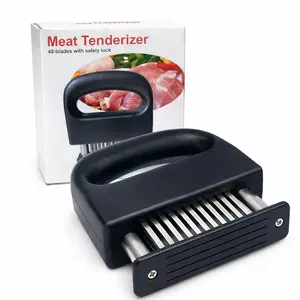 Meat Tenderizer Tools with 48 Stainless Steel Blades Cooking for Your Kitchen Ultra Sharp Needle Blades Heavy Duty Cooking machine, Detachable Kitchen Cooking Tool, perfect for, pork chops, chicken, and barbecue, a steak tenderizing tool‌