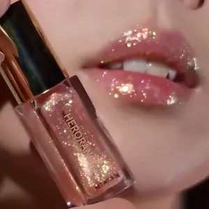Shimmering Fine Glitter Lip Gloss, Metallic Pearl Lipstick, Shiny Makeup Effect, Long-Lasting Non-Sticky, Suitable for All Skin Types