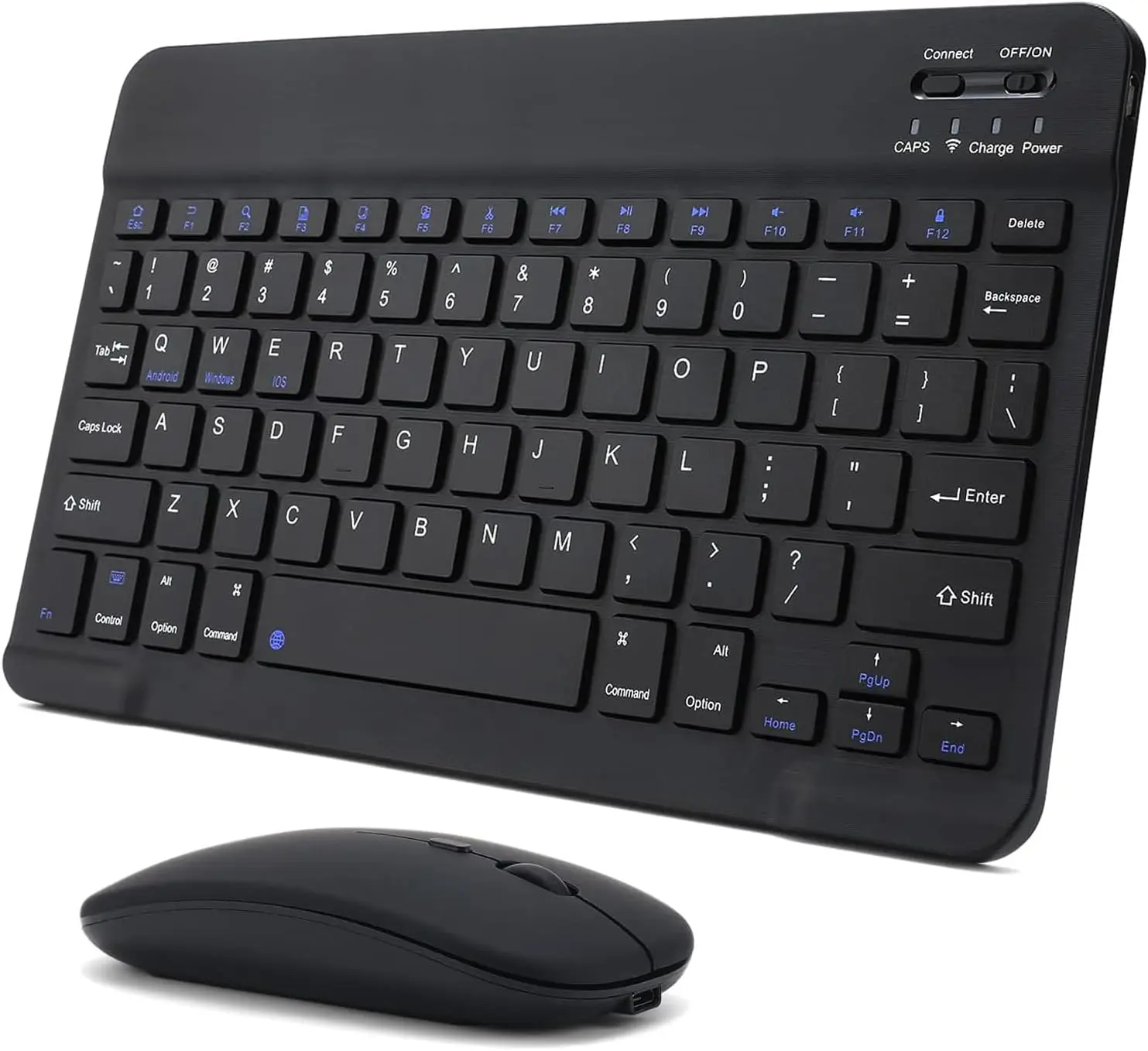 Rechargeable Bluetooth Keyboard and Mouse Combo, Universal Ultra-Slim Wireless Keyboard Mouse Set for Android Windows iPad iPhone Samsung Tablet Portable Compact Keyboard Set