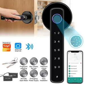 vUpgraded Door Lock Biometric Fingerprint Bluetooth Password Keyless Keypad Entry Applicable door thickness 30mm-55mm