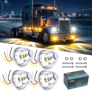 New 2/4/6pcs Truck LED Star Watermelon Marker Lights 12V-24V t pick up Truck Clearance Lamp Turn Signal Indicator Lamp for Lorry Trailer，Two modes+flashing function car equipment