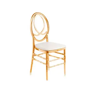 Gold Infinity Chair with White Cushion for Sale Luxury Wedding & Event Seating Elegant Design Glam Finish Comfortable & Versatile