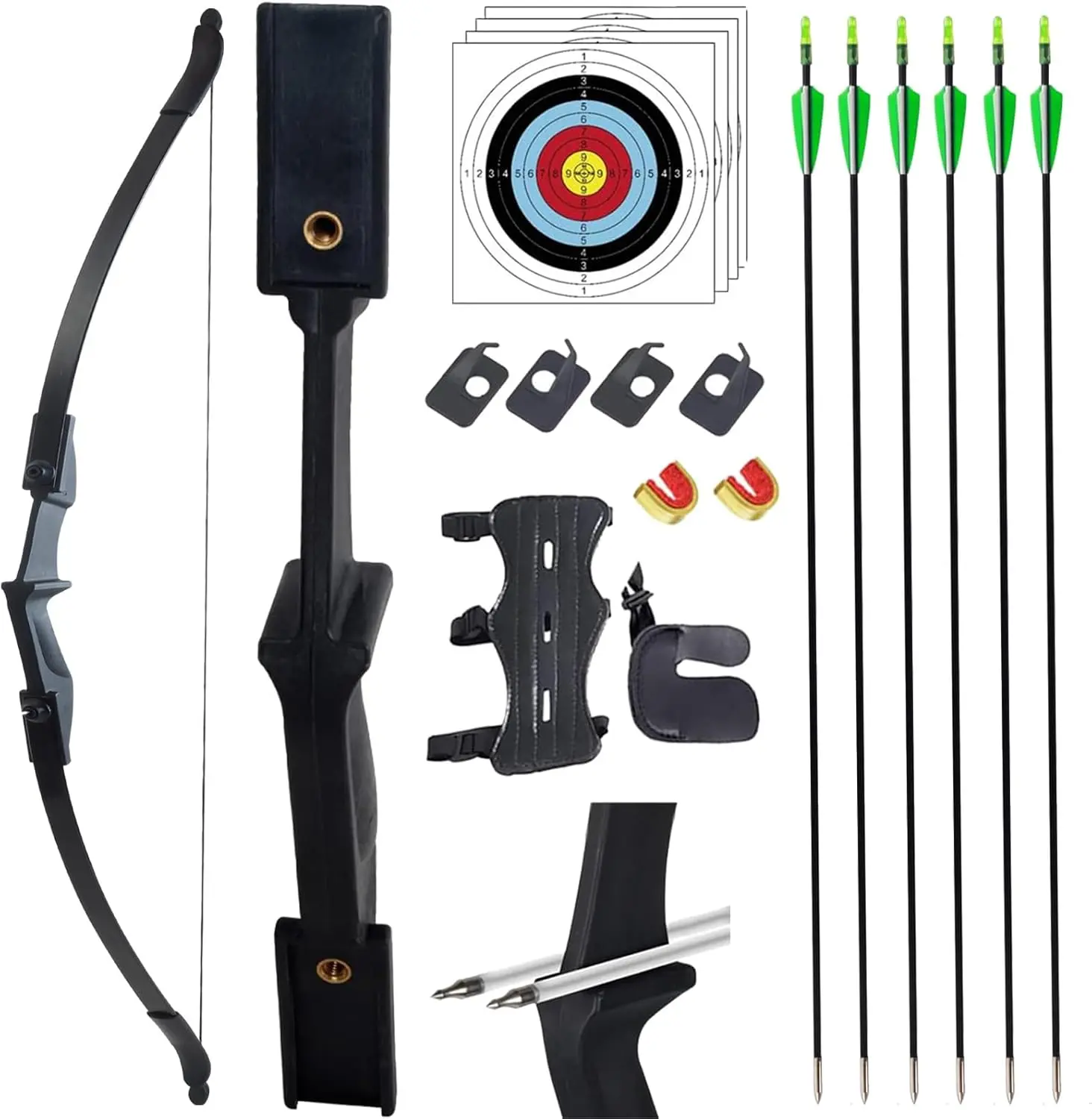 20/30/40LBS Recurve Bow kit Ambidextrous Takedown Bow and Arrow Set Beginner Archery Equipment Set for Shooting