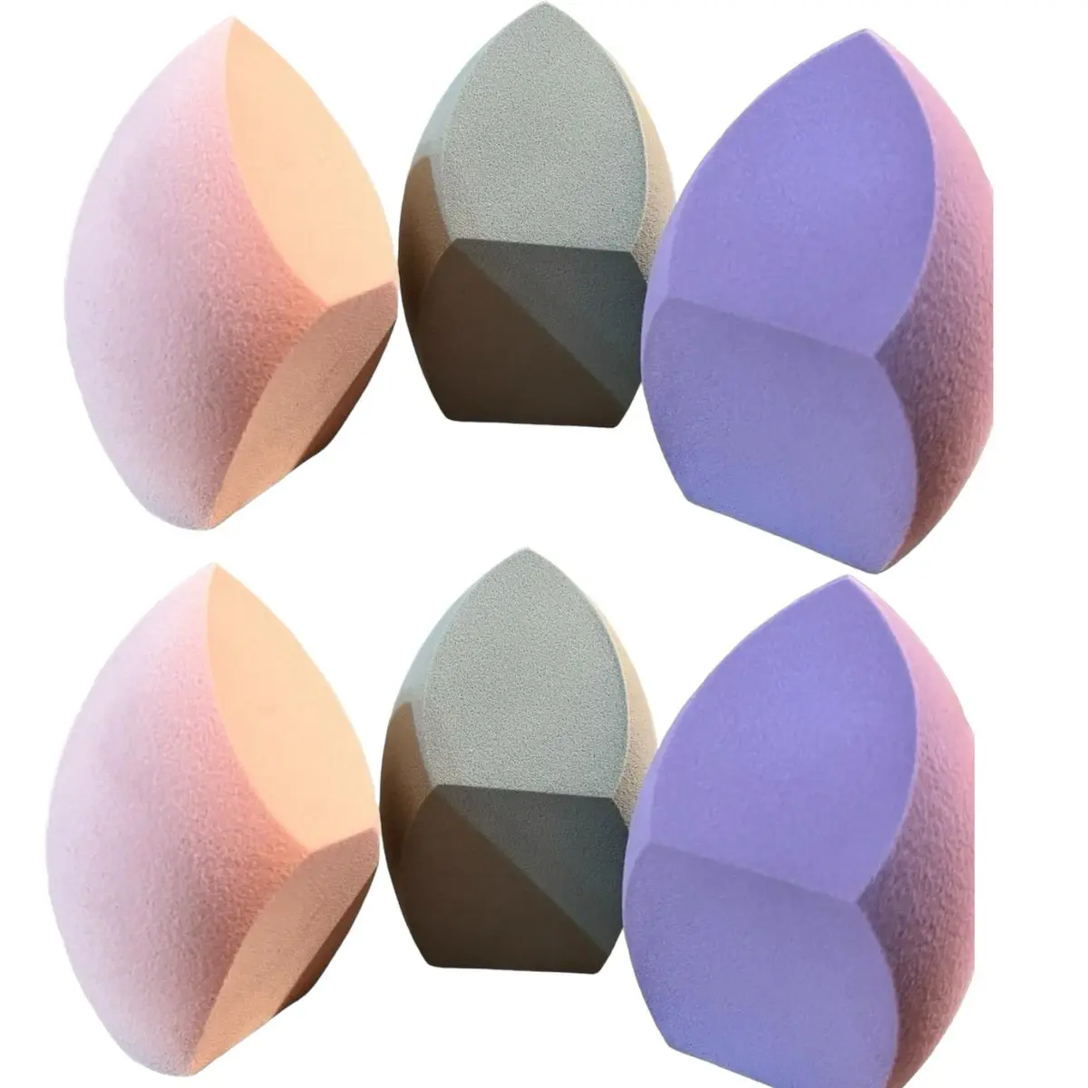 SUPER SOFT JUMBO BEAUTY SPONGE-SET OF 6 Pink+Green+purple