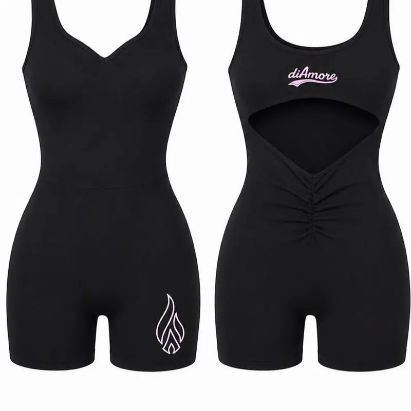 diAmore Noir Sculpt Romper – Enterizo Deportivo Moldeador Premium