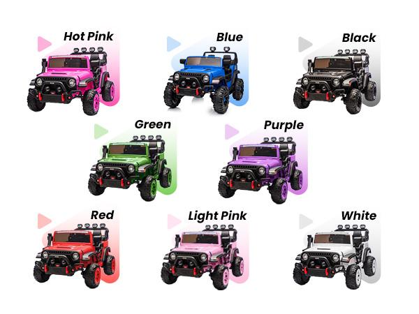 Hikiddo 24V 4WD Ride on Toy, 2-Seater Kids Ride-on Truck Electric Car for Kids Boys w/Remote, Bluetooth