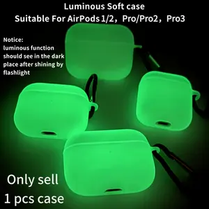 Night Glow Protective Case for AirPods 1/2 ,Pro/Pro2,Pro3, Cute Earphone Cover, Luminous Function, Perfect Gift for Friends, AirPods Accessories