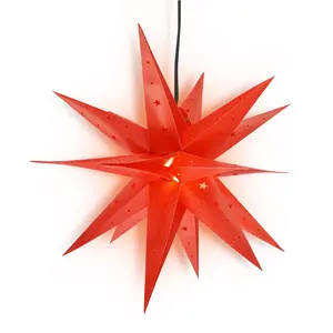23 Inch Red Moravian Weatherproof Star Lantern Lamp, Multi-Point Hanging Decoration (Shade Only)