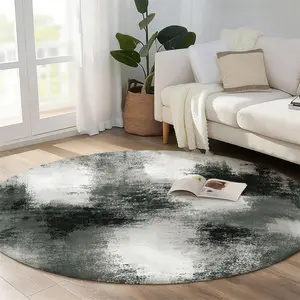 1pc Abstract Style Round Rug for Entryway, LivingRoom, Dining Room, Bedroom, Balcony, Study, Machine Washable Round Large Area Rug, Soft Non-slip Floor Mat, Chic Rug for Home Decor