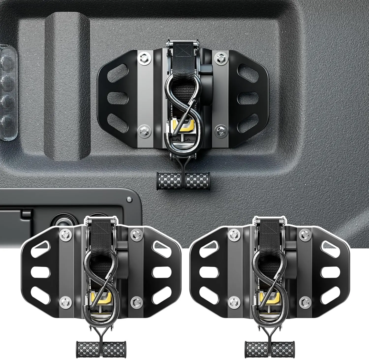 [Fits 09-26 F150 & Raptor] Retractable Ratchet Straps Compatible with 2009-2014 & 2015-2026 Ford F150 2017–2026 Super Duty trucks F250 F350 F450 F550 2022-2026 F-150 Lightning