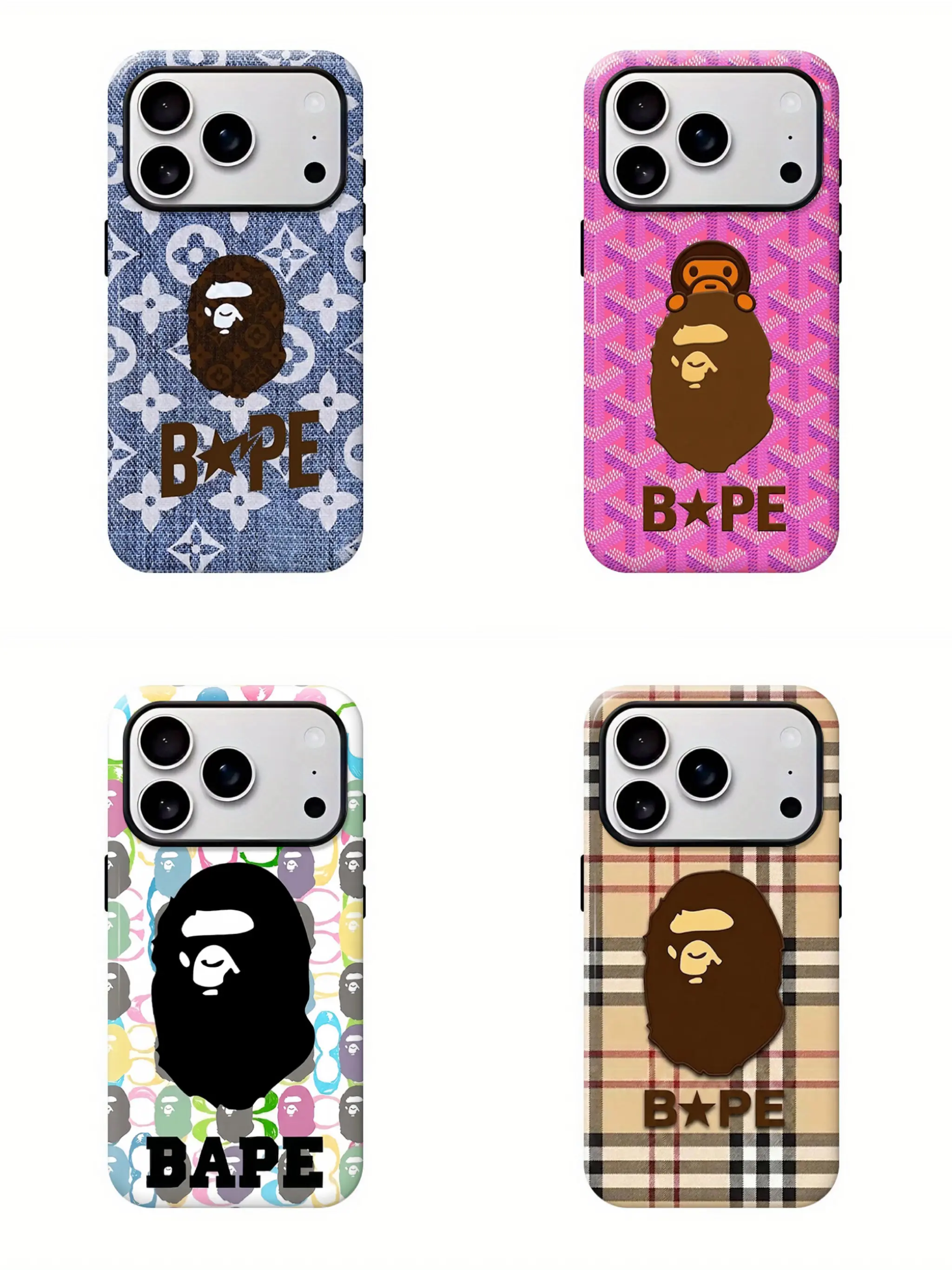 Bape Milo Galaxy Camo Protective Y2K Streetwear Phone  Protective Cover for iPhone11 - 17 Pro Max