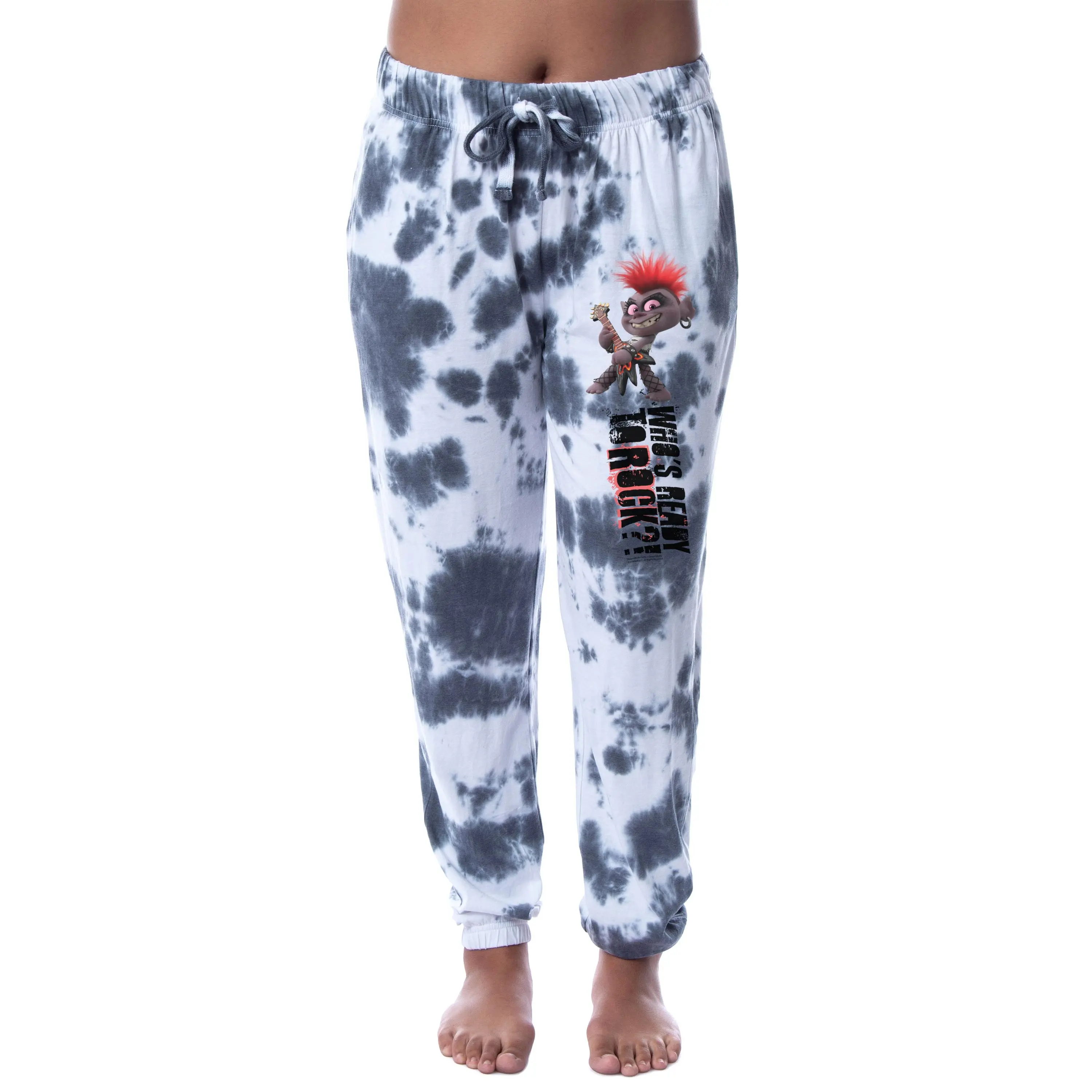 Dreamworks Trolls Womens' Queen Barb Who's Ready To Rock Sleep Jogger Pajama Pants Tie Dye
