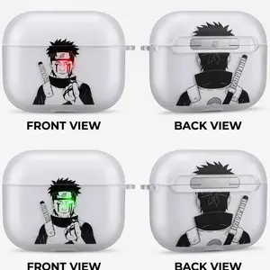 Shisui Uchiha Anime AirPods Case with Keychain, Frosted PC Protective Cover for AirPods Pro, Naruto Manga Earbuds Case Gift for Him Her