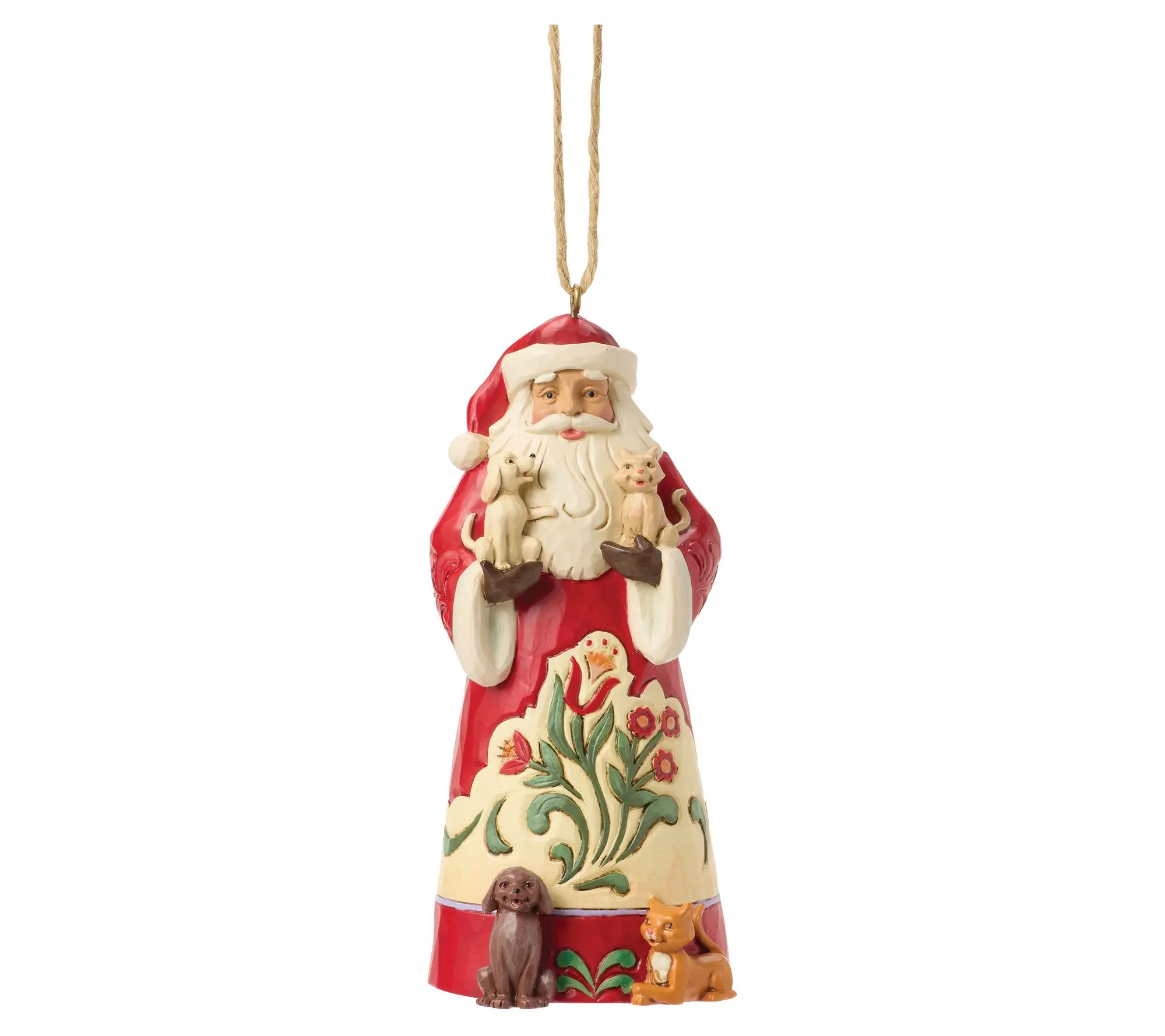 Jim Shore Heartwood Creek Santa With Pets Ornament 4.65in H Jim Shore Heartwood Creek Santa With Pets Ornament 4.65in H