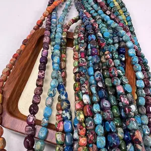 Natural Sea Sediment Jasper Beaded Stretch Bracelet - Mixed Color Tumbled Stone, Healing Crystal Stackable Jewelry, Boho Protection & Calm Accessory for Women Men
